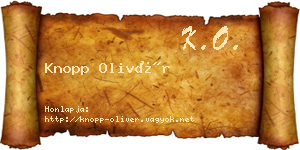 Knopp Olivér névjegykártya
