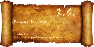 Knopp Olivér névjegykártya